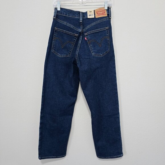 NWT Levi's Ribcage Straight Ankle Jeans Seamed Dark Wash Size 27 - Picture 2 of 8